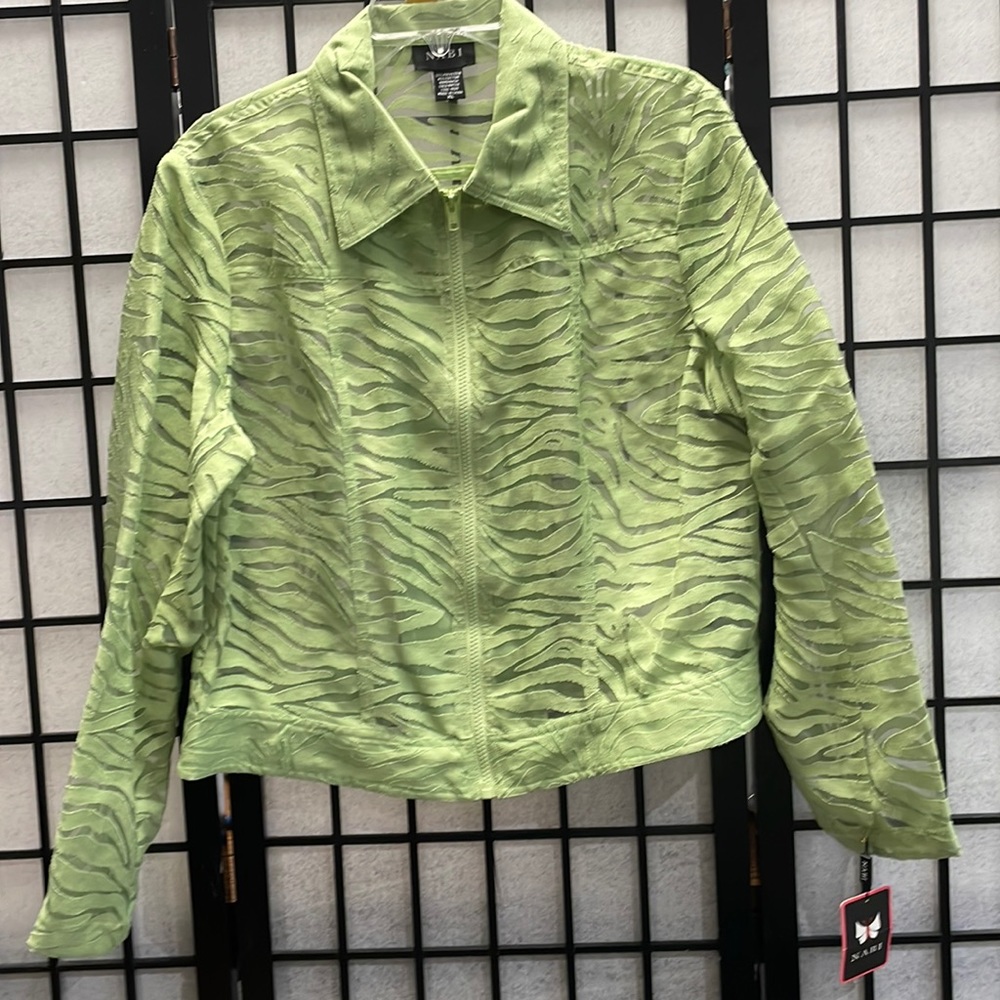 Lightweight Sheer Jacket by Nabi, Light Green, SZ XL